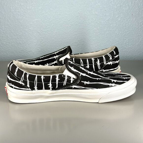 VANS Og Classic Slip-on Lx Barbed Wire Sneakers Black Mens Size 9 Women’s 10.5 - Picture 6 of 13